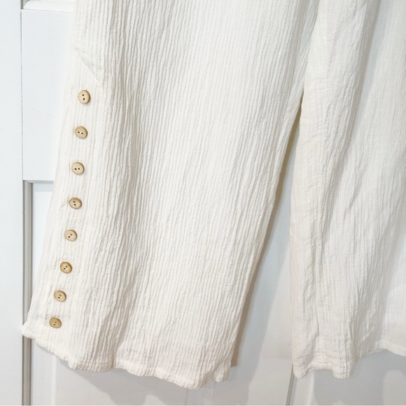SOFT SURROUNDING WHITE  BUTTON UP SIDE HEM DETAIL PANTS PXL - Picture 4 of 8